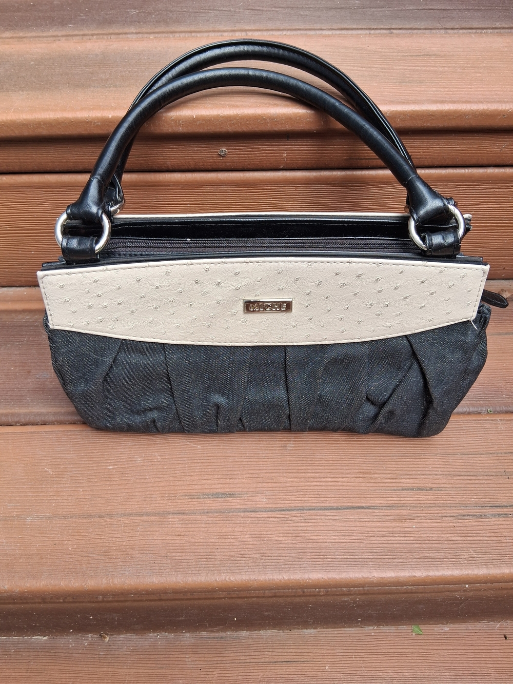 Vintage Miche Classic Shell And Base "Deniece" Dark Denim & Ostrich